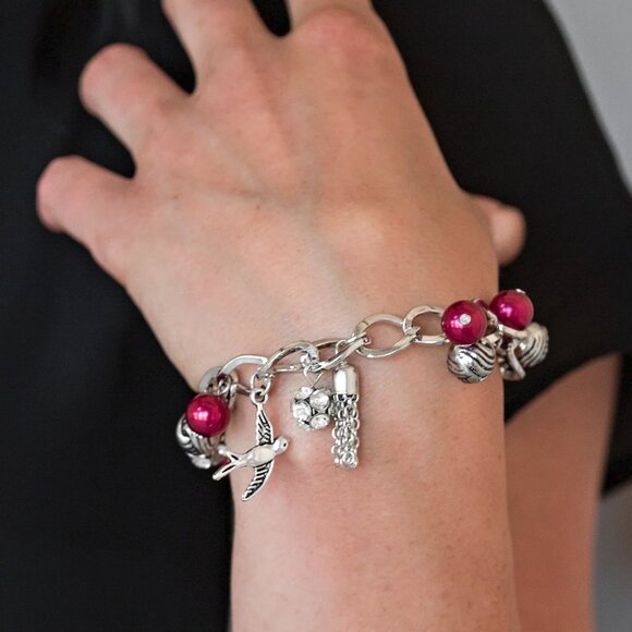 Paparazzi Jewelry Accessories - Lady Love Dove - Red Bracelet - Vintage - Picture 3 of 4